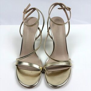 Charles & Keith Gold Strappy Heels Ankle Strap Sandals Size 40 ( US Women’s 10)